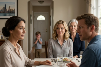 My son looked at me across the dinner table I once helped pay for and said in a flat voice, “Mom, apologize to my wife’s mother, or you need to move out.” She smiled like she finally had the upper hand, while my grandson cried at the end of the hallway. I didn’t argue. I didn’t plead. I just closed my fingers around my late husband’s wedding ring, and the quiet inside me started to change everything.