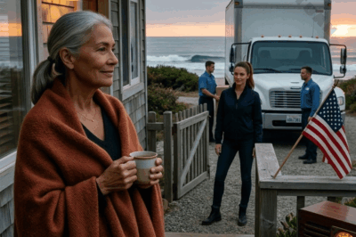 My daughter-in-law tried to sneak into my beach house at 5 a.m., showed up with a moving crew, and claimed she was the “owner.” But the security system sounded the alarm before she could do anything. When I simply smiled and told the gate guard, “Let her in,” she had barely stepped through the door before she froze, because what was waiting inside made all her plans flip in an instant.